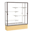 Reliant Light Oak Vinyl case, Mirror Back w/ Dark Bronze aluminum frame finish, 72"H x 60"W x 16"D
