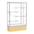 Reliant Light Oak Vinyl case, Mirror Back w/ Satin Natural aluminum frame finish, 72"H x 48"W x 16"D