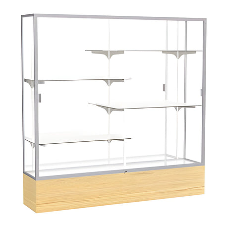 Reliant Light Oak Vinyl case, Mirror Back w/ Satin Natural aluminum frame finish, 72"H x 72"W x 16"D