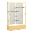Reliant Light Oak Vinyl case, Plaque Fabric Back w/ Champagne aluminum frame finish, 72"H x 48"W x 16"D