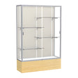 Reliant Light Oak Vinyl case, Plaque Fabric Back w/ Satin Natural aluminum frame finish, 72"H x 48"W x 16"D