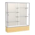 Reliant Light Oak Vinyl case, Plaque Fabric Back w/ Satin Natural aluminum frame finish, 72"H x 60"W x 16"D