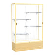 Reliant Light Oak Vinyl case, White Laminate Back w/ Champagne aluminum frame finish, 72"H x 48"W x 16"D