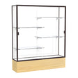 Reliant Light Oak Vinyl case, White Laminate Back w/ Dark Bronze aluminum frame finish, 72"H x 60"W x 16"D