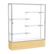 Reliant Light Oak Vinyl case, White Laminate Back w/ Satin Natural aluminum frame finish, 72"H x 60"W x 16"D