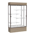 Reliant Lighted Driftwood Oak case, Mirror Back w/ Dark Bronze aluminum frame finish, 80"H x 48"W x 16"D