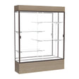Reliant Lighted Driftwood Oak case, Mirror Back w/ Dark Bronze aluminum frame finish, 80"H x 60"W x 16"D
