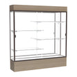 Reliant Lighted Driftwood Oak case, Mirror Back w/ Dark Bronze aluminum frame finish, 80"H x 72"W x 16"D