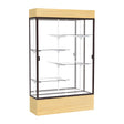 Reliant Lighted Light Oak Vinyl case, Mirror Back w/ Dark Bronze aluminum frame finish, 80"H x 48"W x 16"D