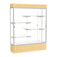 Reliant Lighted Light Oak Vinyl case, Mirror Back w/ Satin Natural aluminum frame finish, 80"H x 60"W x 16"D
