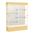 Reliant Lighted Light Oak Vinyl case, Plaque Fabric Back w/ Champagne aluminum frame finish, 80"H x 60"W x 16"D