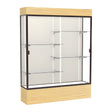 Reliant Lighted Light Oak Vinyl case, Plaque Fabric Back w/ Dark Bronze aluminum frame finish, 80"H x 60"W x 16"D