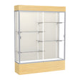 Reliant Lighted Light Oak Vinyl case, Plaque Fabric Back w/ Satin Natural aluminum frame finish, 80"H x 60"W x 16"D