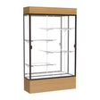 Reliant Lighted Natural Oak case, Mirror Back w/ Dark Bronze aluminum frame finish, 80"H x 48"W x 16"D