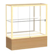 Reliant Natural Oak case, Mirror Back w/ Champagne aluminum frame finish, 40"H x 36"W x 14"D