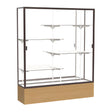 Reliant Natural Oak case, Mirror Back w/ Dark Bronze aluminum frame finish, 72"H x 60"W x 16"D