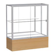 Reliant Natural Oak case, Mirror Back w/ Satin Natural aluminum frame finish, 40"H x 36"W x 14"D
