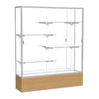 Reliant Natural Oak case, Mirror Back w/ Satin Natural aluminum frame finish, 72"H x 60"W x 16"D
