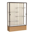 Reliant Natural Oak case, Plaque Fabric Back w/ Dark Bronze aluminum frame finish, 72"H x 48"W x 16"D