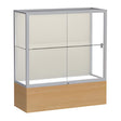 Reliant Natural Oak case, Plaque Fabric Back w/ Satin Natural aluminum frame finish, 40"H x 36"W x 14"D