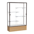Reliant Natural Oak case, White Laminate Back w/ Dark Bronze aluminum frame finish, 72"H x 48"W x 16"D