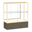 Reliant Walnut Vinyl case, Mirror Back w/ Champagne aluminum frame finish, 40"H x 36"W x 14"D