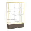 Reliant Walnut Vinyl case, Mirror Back w/ Champagne aluminum frame finish, 72"H x 48"W x 16"D