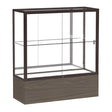 Reliant Walnut Vinyl case, Mirror Back w/ Dark Bronze aluminum frame finish, 40"H x 36"W x 14"D