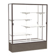 Reliant Walnut Vinyl case, Mirror Back w/ Dark Bronze aluminum frame finish, 72"H x 60"W x 16"D