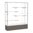 Reliant Walnut Vinyl case, Mirror Back w/ Satin Natural aluminum frame finish, 72"H x 60"W x 16"D