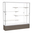 Reliant Walnut Vinyl case, Mirror Back w/ Satin Natural aluminum frame finish, 72"H x 72"W x 16"D