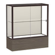 Reliant Walnut Vinyl case, Plaque Fabric Back w/ Dark Bronze aluminum frame finish, 40"H x 36"W x 14"D