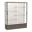Reliant Walnut Vinyl case, Plaque Fabric Back w/ Dark Bronze aluminum frame finish, 72"H x 60"W x 16"D