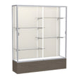 Reliant Walnut Vinyl case, Plaque Fabric Back w/ Satin Natural aluminum frame finish, 72"H x 60"W x 16"D