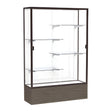 Reliant Walnut Vinyl case, White Laminate Back w/ Dark Bronze aluminum frame finish, 72"H x 48"W x 16"D