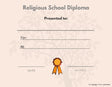 Religious School Diploma - Free Template