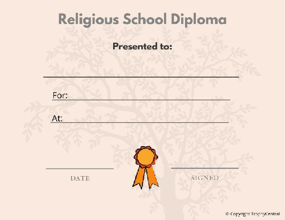 Religious School Diploma - Free Template