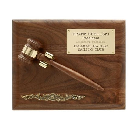 Walnut Gavel Plaque with Removable Gavel