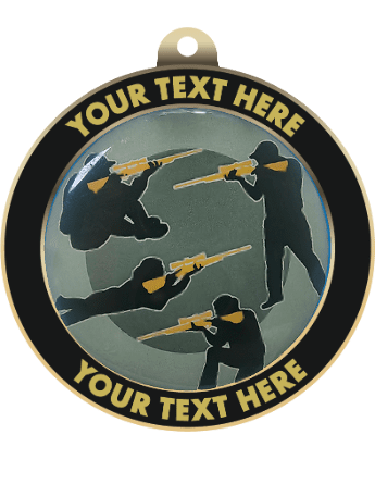 Rifle Shooting Insert Medal with Personalized Rim