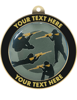 Rifle Shooting Insert Medal with Personalized Rim