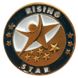 Rising Star Gold Enamel Lapel Pin