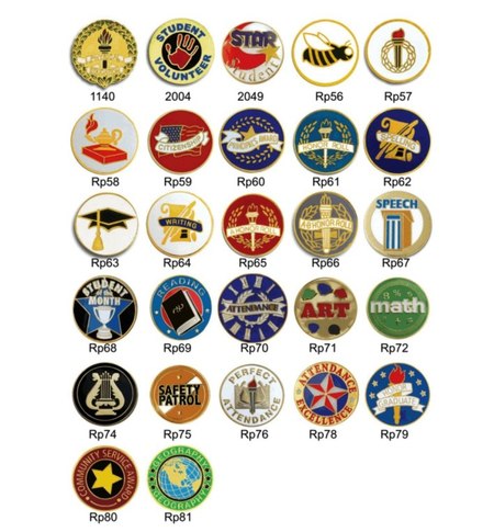 Round School Lapel Pins