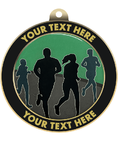 Running Insert Medal with Personalized Rim