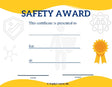Safety Award Certificate - Free Template