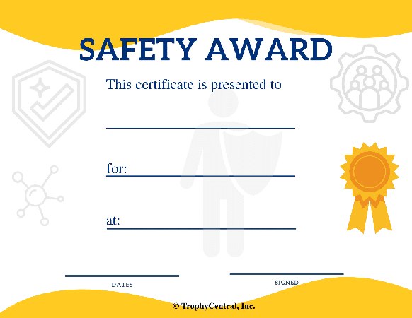 Safety Award Certificate - Free Template