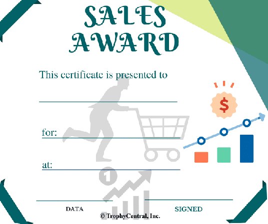 Sales Award Certificate - Free Template