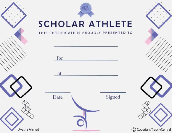Scholar Athlete Award Certificate - Free Template