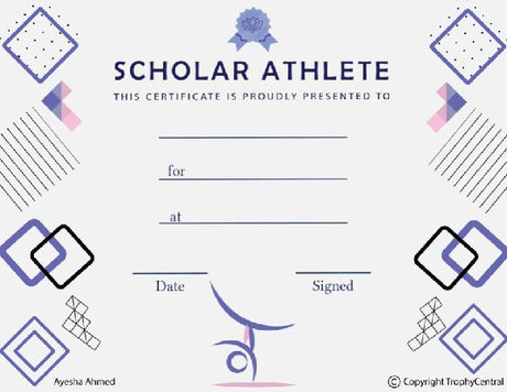 Scholar Athlete Award Certificate - Free Template