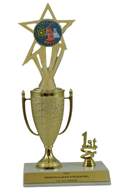 Science 1st, 2nd and 3rd Place Award Cup Trophy