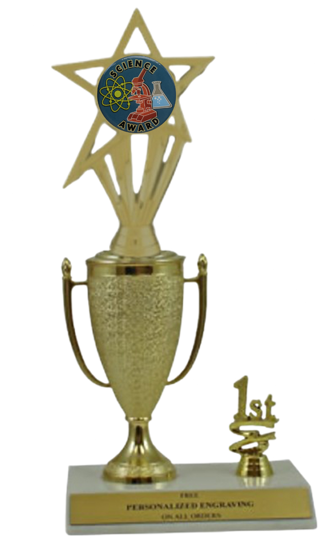 Science 1st, 2nd and 3rd Place Award Cup Trophy